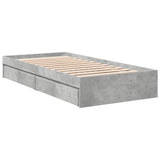 Bed Frame with Drawers without Mattress Concrete Grey 75x190 cm Small Single 3280716