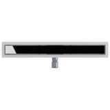 Shower Drain with Glass Cover Black 70 cm Stainless Steel 304 42015951