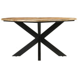 ZNTS Dining Table Ø150x76 cm Solid Rough Wood Mango 351710