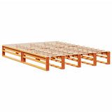 Bookcase Bed without Mattress Wax Brown 120x190 cm Small Double Solid Wood 3323943