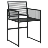 15 Piece Garden Dining Set Black Poly Rattan 3295046