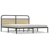 Metal Bed Frame without Mattress Sonoma Oak 183x213 cm 3318644