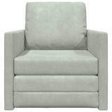 Folding Sofa Bed Light Grey 74 x 77 x 81 cm Velvet 42030486