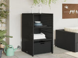 Garden Storage Cabinet Black 50x55x115 cm Poly Rattan 365547