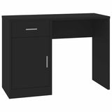 Desk Black Engineered wood, Aluminium Desk Rectangular 342653