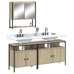 ZNTS 3 Piece Bathroom Furniture Set Sonoma Oak Engineered Wood 3214666