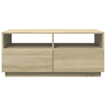 ZNTS Coffee Table with LED Lights Sonoma Oak 90x49x40 cm 839835