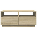 ZNTS Coffee Table with LED Lights Sonoma Oak 90x49x40 cm 839835