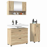 Bathroom Furniture Set with Drawer with Shelf 3 pcs Sonoma Oak 3393035
