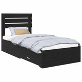 Bed Frame with Drawer with Headboard Manual Engineered Wood 3411676