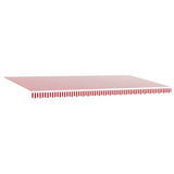 Retractable Awning Manual Red and white 600 x 300 cm Fabric 3331610
