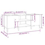 Record Cabinet High Gloss White 121x38x48 cm Engineered Wood 831935
