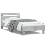 Bed Frame without Mattress with LED Lights Concrete Grey 100x200 cm 838711