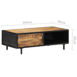 ZNTS Coffee Table 105x50x35 cm Rough Mango Wood 288471