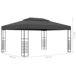 ZNTS Gazebo with LED String Lights 3x4 m Anthracite 3070308