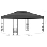 ZNTS Gazebo with LED String Lights 3x4 m Anthracite 3070308