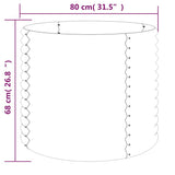 Garden Planter Galvanised Steel 80x80x68 cm Grey 318859