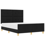 ZNTS Bed Frame Black 140x200 cm Fabric 3344734