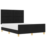 ZNTS Bed Frame Black 140x200 cm Fabric 3344734