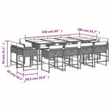 13 Piece Garden Dining Set with Cushions Brown Poly Rattan 3211401