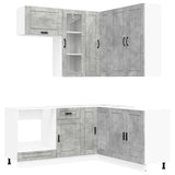 Kitchen Unit PORTO 8 pcs Concrete Grey Engineered Wood 3438424
