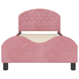 Children's Bed Frame with Headboard Pink 90 x 200 cm Velvet 42011130