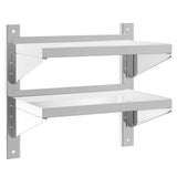 2-Tier Wall Shelf 50x30x48 cm Silver Stainless Steel 30316