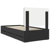 Bed Frame with Drawer Black 75 x 190 cm Engineer Wood 3412645