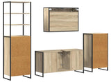 Bathroom Furniture Set with Drawer Sonoma Oak Engineered Wood 3403047