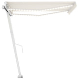 Manual Retractable Awning with LED 350x250 cm Cream 3069522