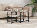 Coffee Tables with Transparent Glass Top 2 pcs 30x30x45 cm Steel 845999
