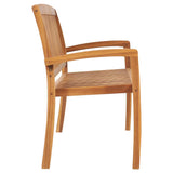Garden Bench Teak Fine sanded teak hardwood 159cm Stackable 49389
