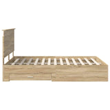Bed Frame with Drawer Sonoma Oak 150 x 200 cm Engineered Wood 3411291