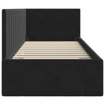 Corner Bed Frame with Headboard Black 80 x 200 cm Velvet 42016292