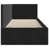 Corner Bed Frame with Headboard Black 80 x 200 cm Velvet 42016292