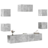 7 Piece TV Cabinet Set Concrete Grey Engineered Wood 3114505