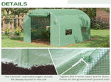 Walk-In Garden Polytunnel Greenhouse with Steel Frame, PE Cover, Roll-Up Door and 4 Windows, 2.5 x T3398P325093