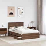 Bed Frame with Drawer Brown Oak 135 x 190 cm Engineer Wood 3407997