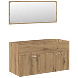 4 Piece Bathroom Furniture Set Artisan Oak Engineered Wood 3328916