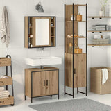Bathroom Vanity Units with Shelf 3 pcs Brown Engineered wood 3334384