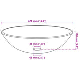 ZNTS Basin Tempered Glass 42 cm Brown 142232