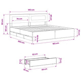 Bed Frame with Storage and Headboard Artisan Oak 180 x 200 cm 3445827