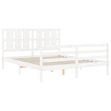 Bed Frame without Mattress White 160x200 cm Solid Wood 3194127