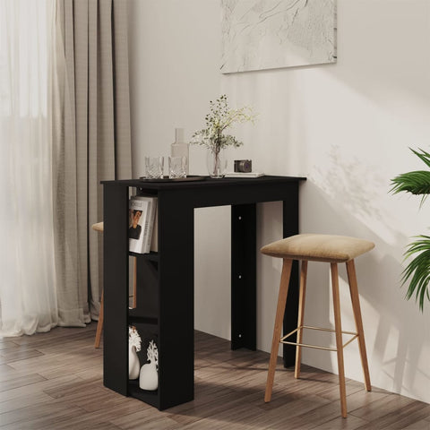 Bar Table with Shelf Black 102x50x103.5 cm Engineered Wood 809459