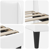 Bed Frame with Headboard White 90 x 190 cm Faux Leather 42027869