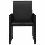 Dining Chairs with Wheels 2 pcs Black 57 x 66 x 94 cm 42017823