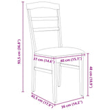 Dining Chair 2 pcs Natural and Light Solid Rubber Wood 42020494