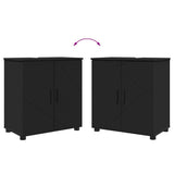 Bathroom Furniture Set 4 pcs Black Engineered wood & Metal 3392964