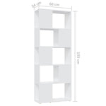 Book Cabinet Room Divider White 60x24x155 cm Engineered Wood 809089