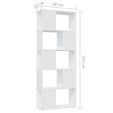 Book Cabinet Room Divider White 60x24x155 cm Engineered Wood 809089